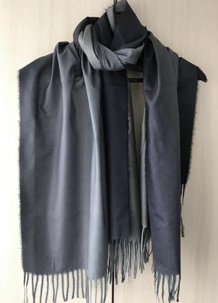 Двосторонній кашеміровий шарф cashmere / градієнт / сірий, темно-сірий
