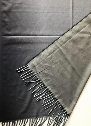 Двосторонній кашеміровий шарф cashmere / градієнт / сірий, темно-сірий4 фото