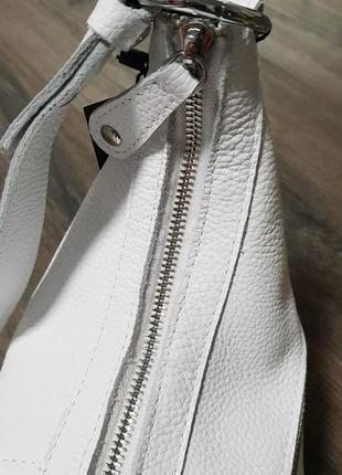 Кожаная женская белая сумка на плечо, цвета в ассортименте5 фото