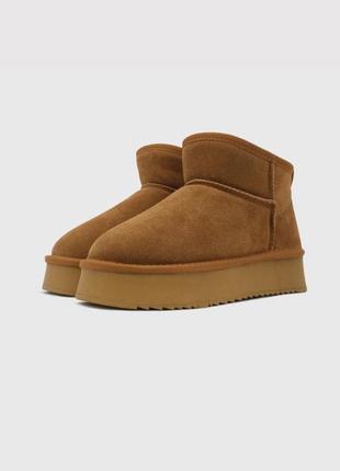 Короткие угги на высокой подошве ugg