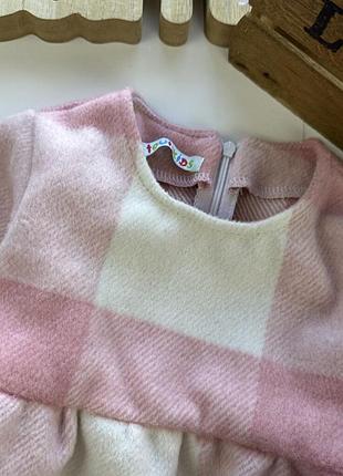 Платье клетка розовое 2