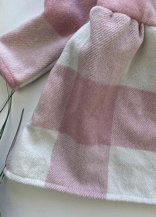 Платье клетка розовое 5