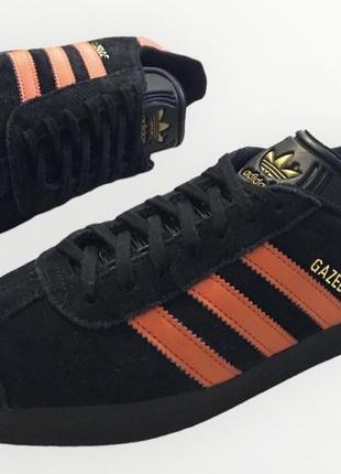 Кроссовки adidas gazelle black orange 25,5 см