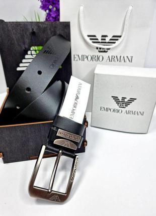 Ремінь armani, гаманець шкіряний армані, подарунковий набір armani, шкіряний пасок та гаманець armani, чоловічий6 фото