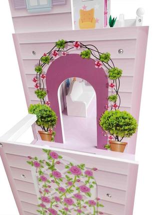 Деревянный игрушечный домик freeon розовый7 фото