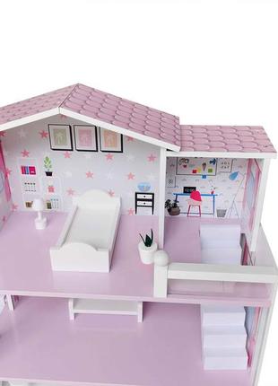 Деревянный игрушечный домик freeon розовый4 фото
