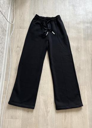 Брюки палаццо трикотажные на флисе