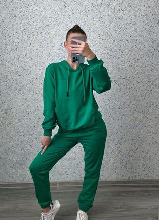 Женский спортивный костюм зеленый3 фото