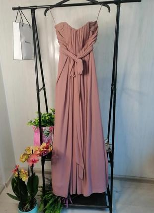 Платье длинное платье бежевое бежевое в романтичном стиле на хрупкую высокую девушку