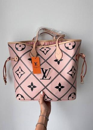 Женская сумка lv neverfull pink