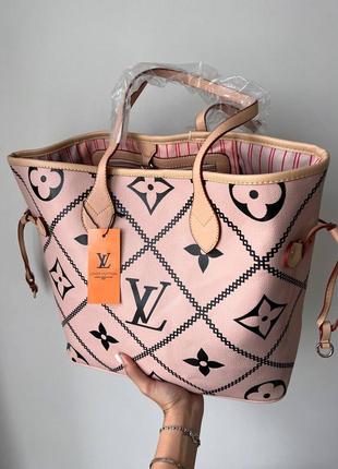 Женская сумка lv neverfull pink3 фото