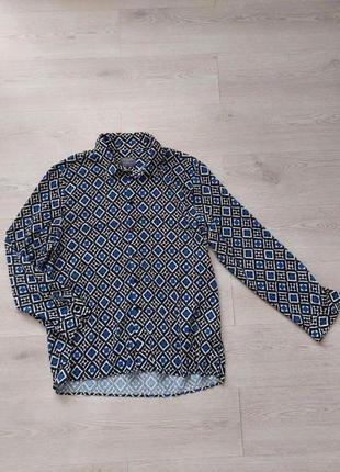 Объемная рубашка с геометрическим принтом, размер l - xl - 2xl