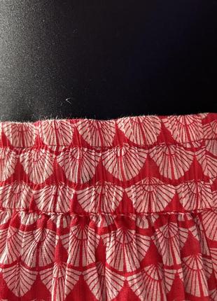 Красная длинная юбка из хлопка размер м2 фото
