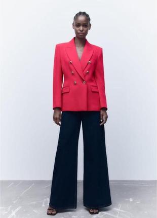Двубортный пиджак блейзер жакет zara