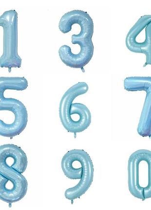 Цифра кулька блакитна 75 см