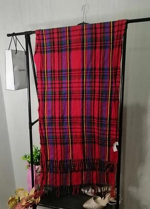Шарф для новогодней фотосессии шотландская клетка красный