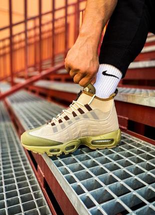 Nike air max sneakerboot 95 "khaki"8 фото