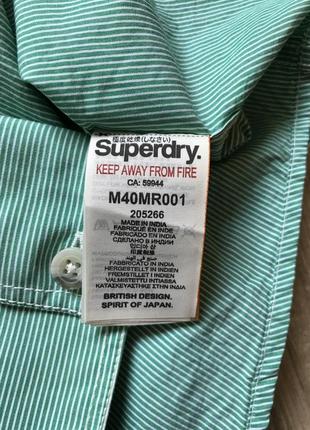 Мужская хлопковая рубашка с длинным рукавом superdry l7 фото