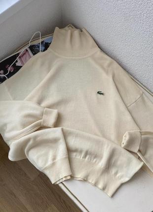 🤎красивый шерстяной свитерик от lacoste, оригинал! такой красивый кремовый цвет😍100% вирджинская мягкая шерсть