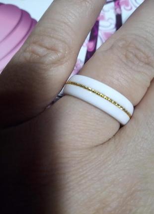 Кольцо из белой ювелирной керамики7 фото
