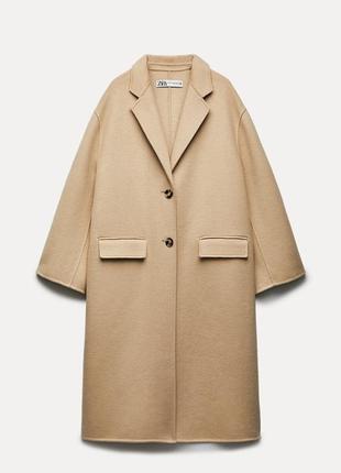 Пальто зара zara с шерстью шерстью шерсть