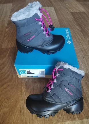 Черевики чоботи зимові коламбія columbia unisex kids rope tow lii waterproof snow boot