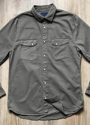 Чоловіча кежуал сорочка з довгим рукавом zara m