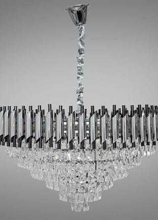 Сучасна кришталева люстра mumbai на 18 ламп хром + чорний хром 9001-800ch+pb