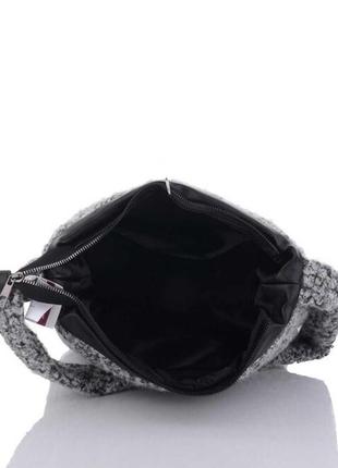 Жіноча хутряна сумка, хутряна сумочка крос-боді «кіко» сіра,модна хутряна сумка3 фото