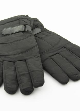 Мужские болоневые перчатки  с мехом (арт. 23-16-5) черный2 фото