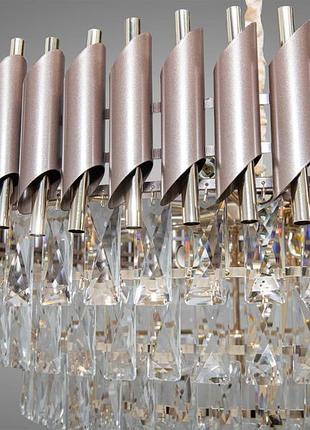 Современная хрустальная люстра mumbai на 18 ламп коричневый+золото 9001-950cf+sgd3 фото