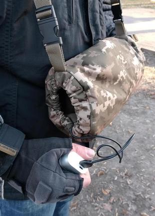 Зимняя муфта для рук с дополнительным подогревом / мужская муфта для рук usb от power bank