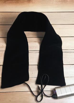 Теплый шарф с подогревом работает от power bank черного цвета