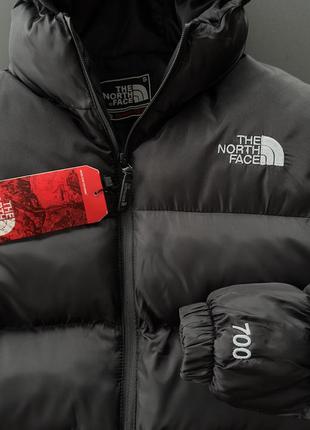 Куртка зимова чоловіча the north face 700 до -25°c чорна пуховик чоловічий зимовий зе норт фейс з капюшоном tnf