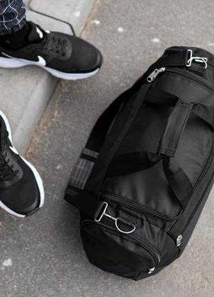 Мужская дорожная спортивная сумка nike black чорная тканевая для тренировок7 фото