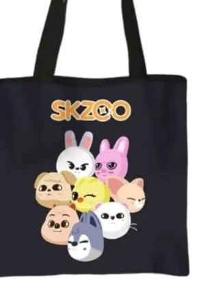Шопер stray kids 39 х 34 см skzoo сумка стрей кидс с героями группы