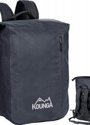 Водонепроникний міський рюкзак унісекс kounga caroni 20 l чорний1 фото