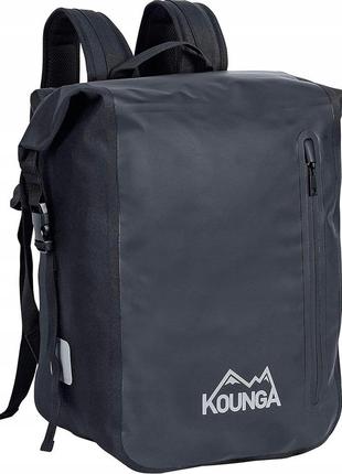 Водонепроникний міський рюкзак унісекс kounga caroni 20 l чорний2 фото