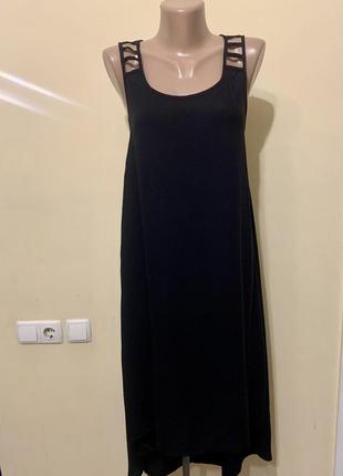 Платье сарафан asos с открытой спиной размер 14/ l xl цвет черный3 фото