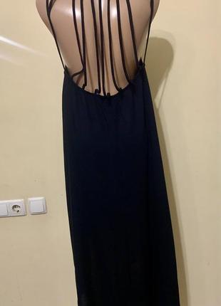 Платье сарафан asos с открытой спиной размер 14/ l xl цвет черный1 фото