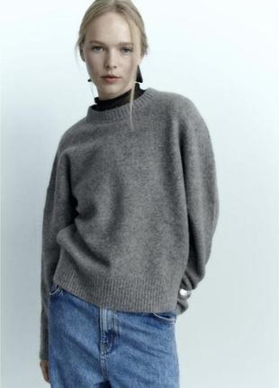 Серый свитер свободного кроя из новой коллекции zara размер s,m
