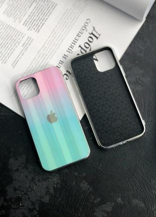 Tpu+glass чохол gradient aurora з лого для iphone 112 фото