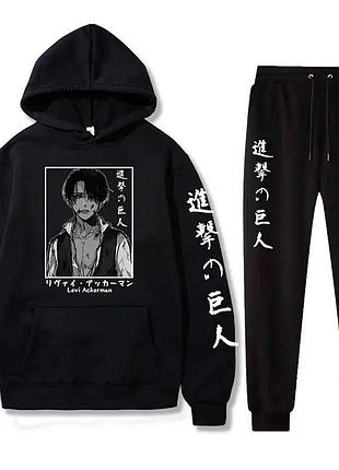 Спортивный костюм с принтами черный