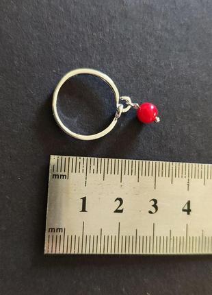 Серебряное кольцо komilfo с кораллом, вес изделия 1,7 гр (2145646) 18 размер5 фото