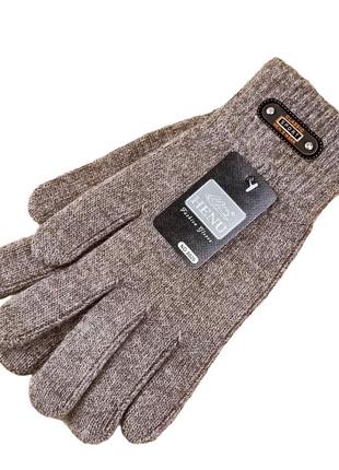 Перчатки мужские шерстяные ангора sport осень-зима размер l- xxl цвет коричневый6 фото