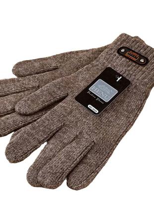 Перчатки мужские шерстяные ангора sport осень-зима размер l- xxl цвет коричневый10 фото