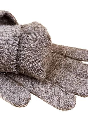 Перчатки мужские шерстяные ангора sport осень-зима размер l- xxl цвет коричневый9 фото