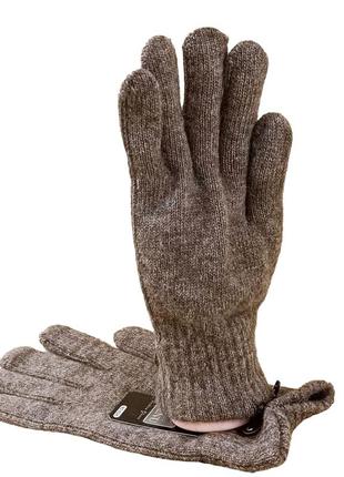 Перчатки мужские шерстяные ангора sport осень-зима размер l- xxl цвет коричневый8 фото