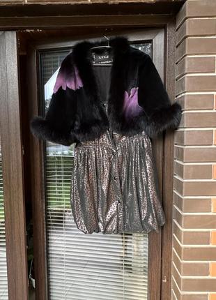 Шикарный эксклюзивный шубка, плащ манто шиншилая кожа