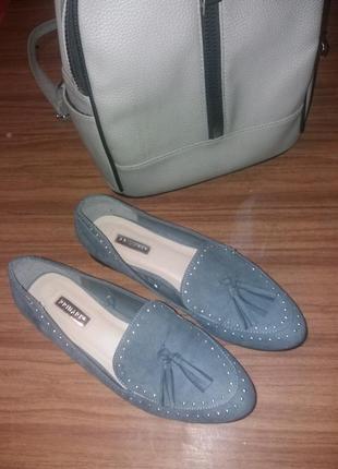 Стильные серые лоферы 40рр